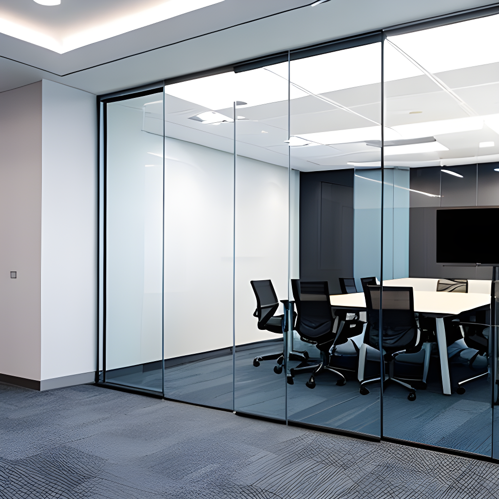 Glass office partition