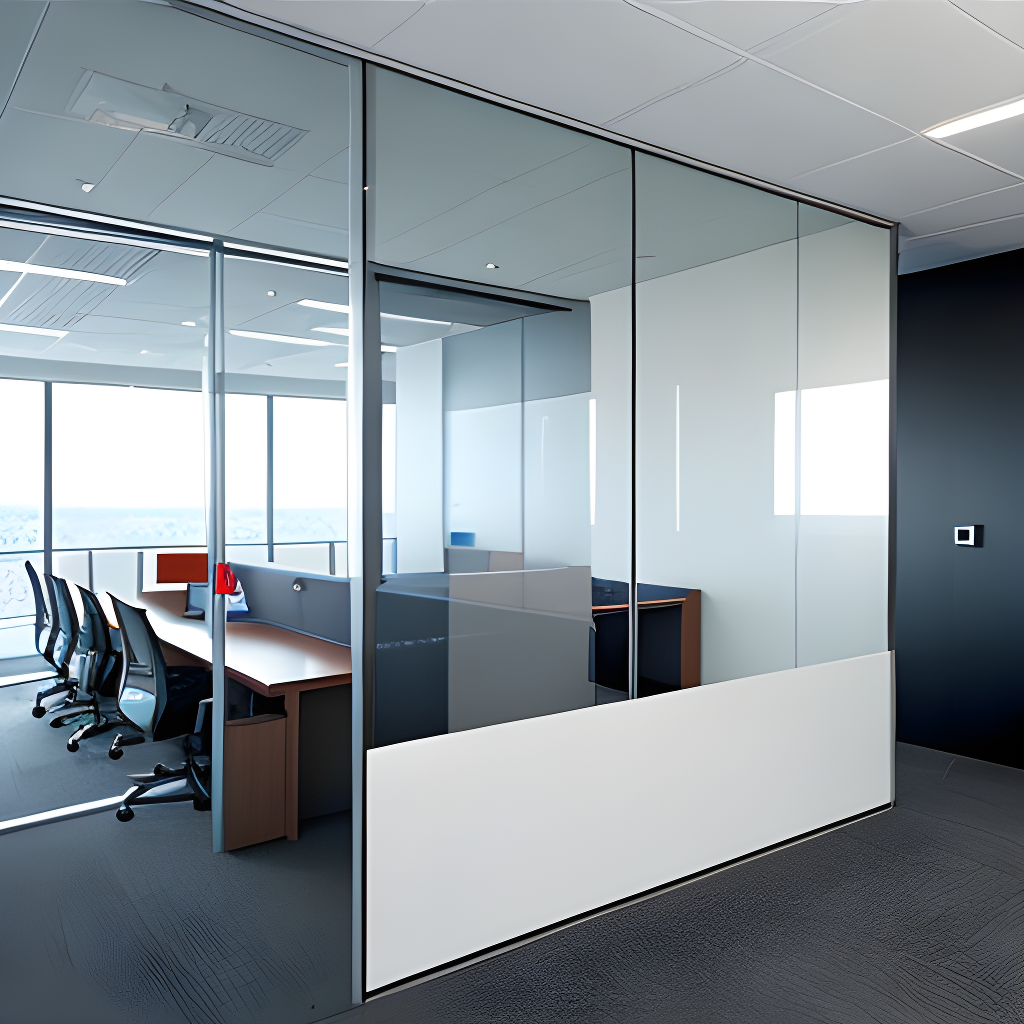 Glass office partition